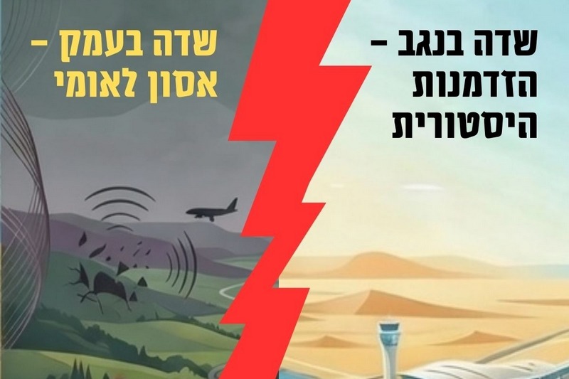 כרזה נגד הקמת שדה תעופה בעמק יזרעאל